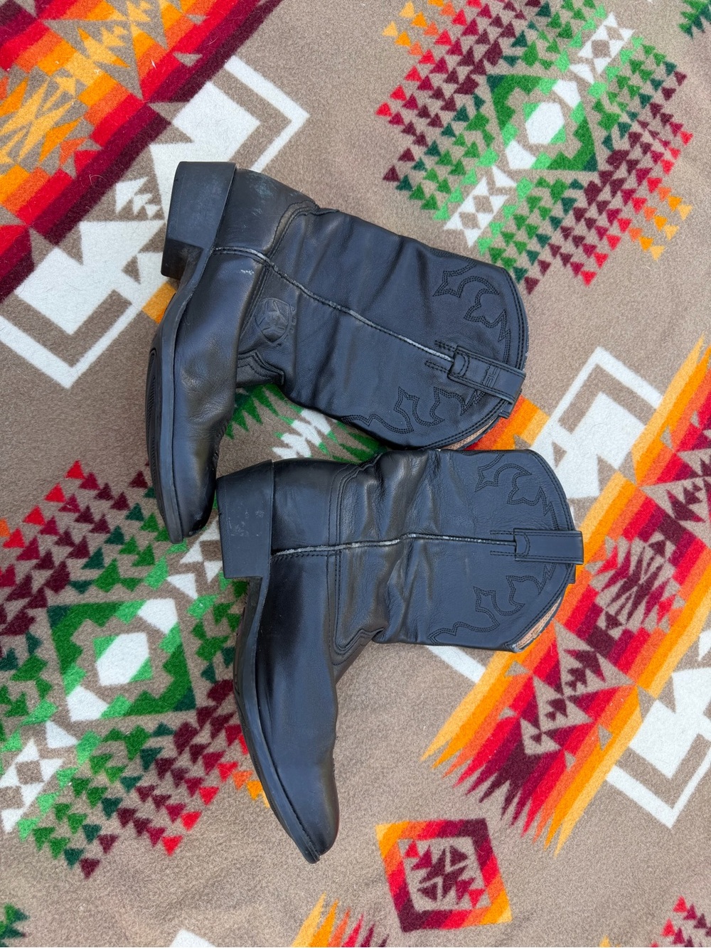 Black Leather Western Ariat Cowboy Boots